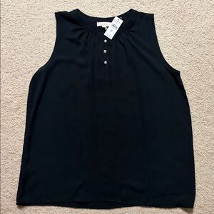 LOFT Women's Black Sleeveless Blouse sis medium NWT